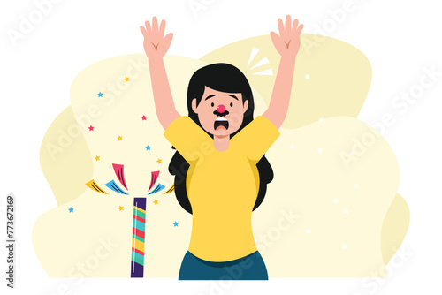 April Fools Flat Illustration Design