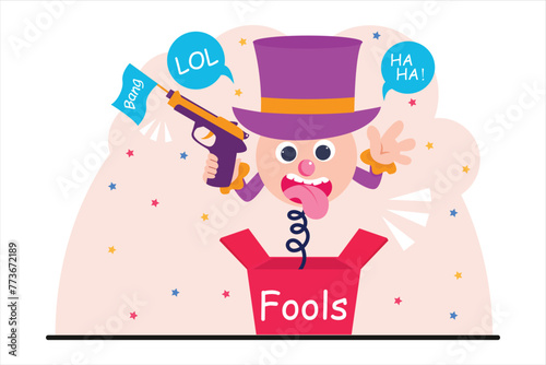 April Fools Flat Illustration Design