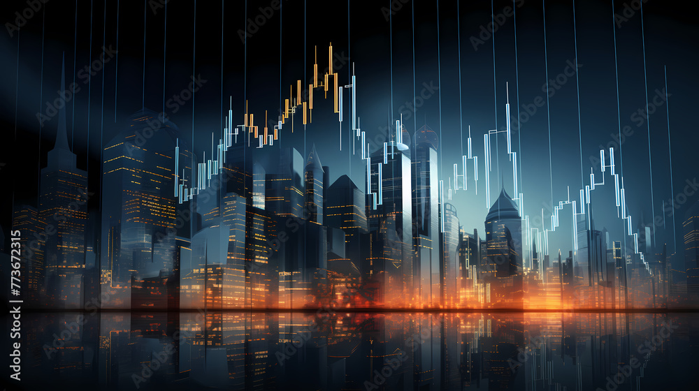 Business graph stock market background