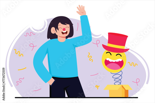 April Fools Flat Illustration Design