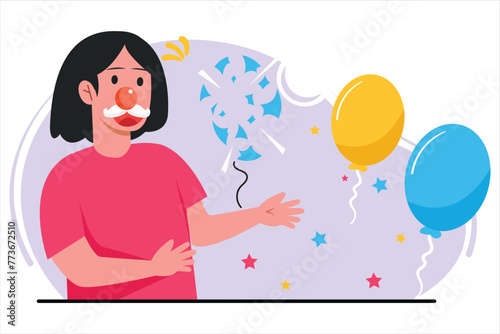 April Fools Flat Illustration Design