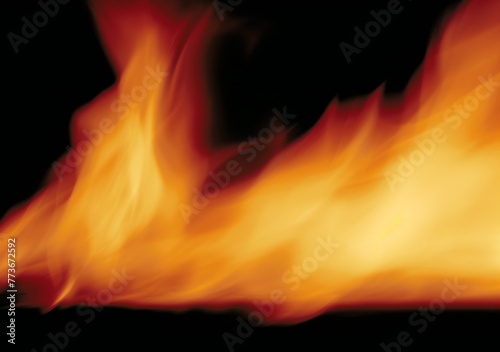 A close up of a flame with orange and red colors