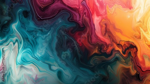 Fluid waves of color blending seamlessly in a captivating liquid abstract, creating a visually stunning and minimalistic masterpiece.