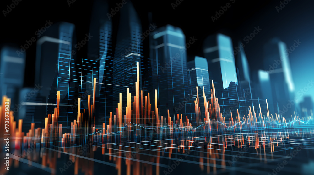 Business graph stock market background