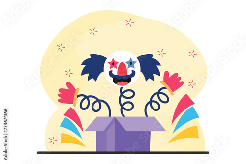 April Fools Flat Illustration Design