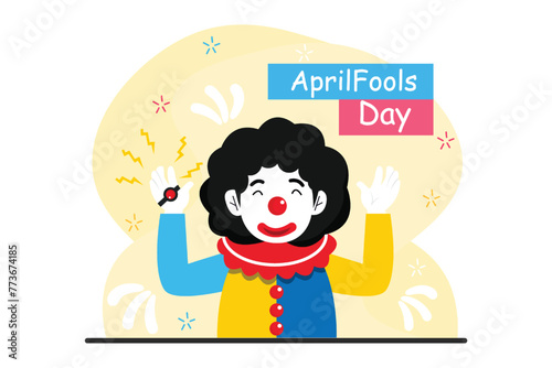 April Fools Flat Illustration Design