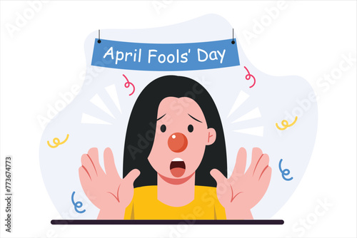 April Fools Flat Illustration Design