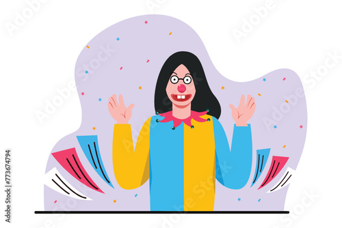 April Fools Flat Illustration Design