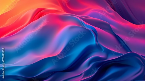 A cascade of vivid hues merging and colliding, forming a dynamic gradient wave in a simple yet mesmerizing abstract background.