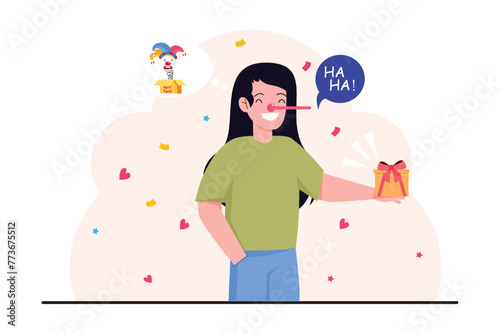 April Fools Flat Illustration Design