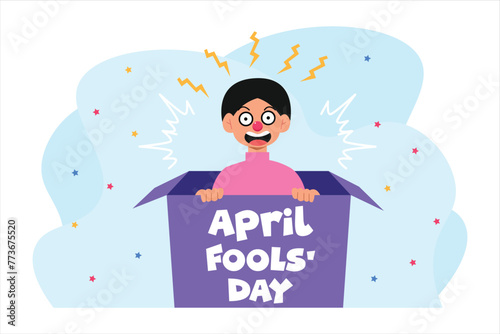 April Fools Flat Illustration Design