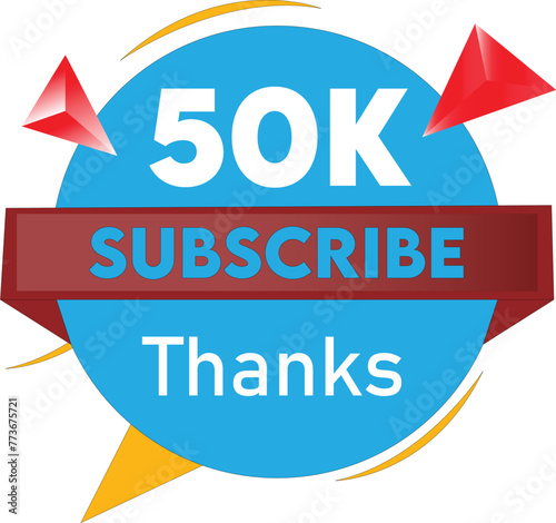 50k subscribe card banner template for celebrating thank you card.	
