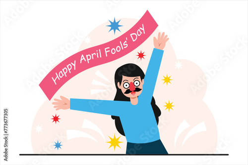 April Fools Flat Illustration Design