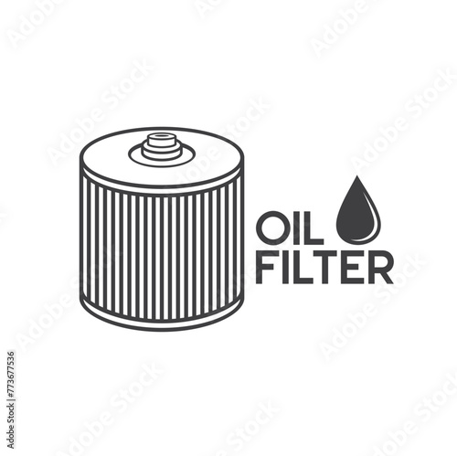 illustration of oil filter, cars spare part, vector art.