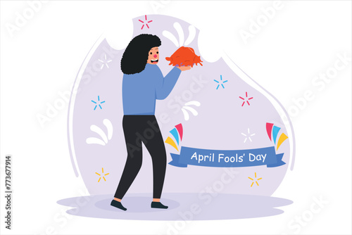 April Fools Flat Illustration Design