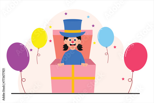 April Fools Flat Illustration Design
