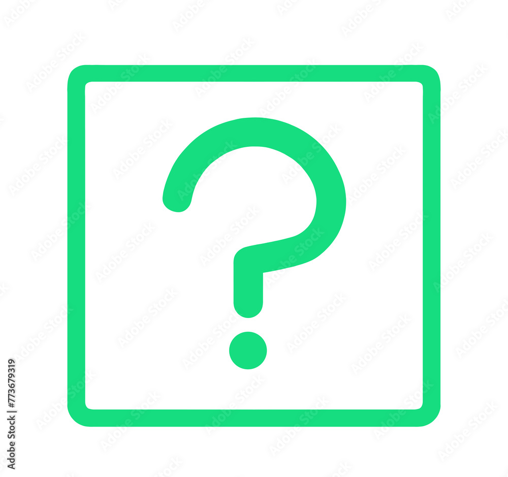 シンプルな緑色のはてなマーク