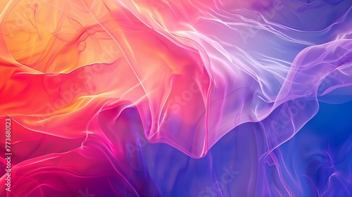 abstract artistic background with smoke and soft fiber in gradient rainbow colors