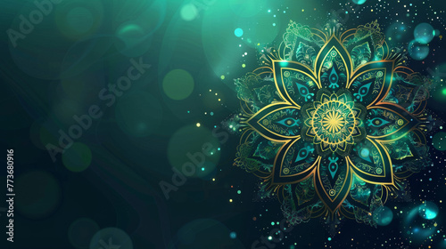 Tranquil Mandala Essence: Sparkling Blue and Green Palette
