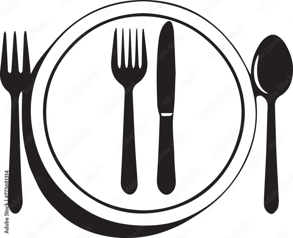 Hand drawn sketch of fork spoon and knife Hand drawn sketch of fork spoon and knife