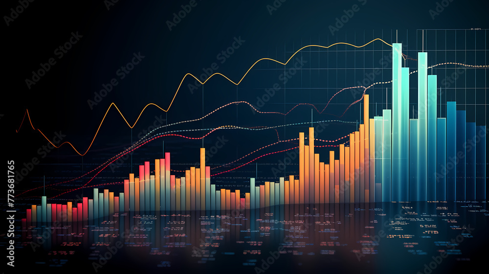 Data analysis chart of financial capital and technology
 - obrazy, fototapety, plakaty 