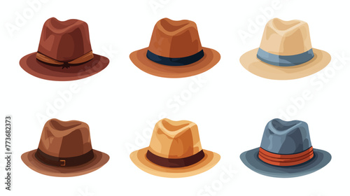 Hat man accessory tourist wear icon vector illustra