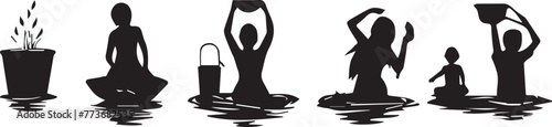 Black and white sketch of water day 