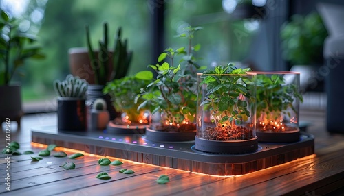IoT-enabled Home Gardening, IoT applications in home gardening with displaying smart gardening devices such as automated irrigation systems, soil sensors, 