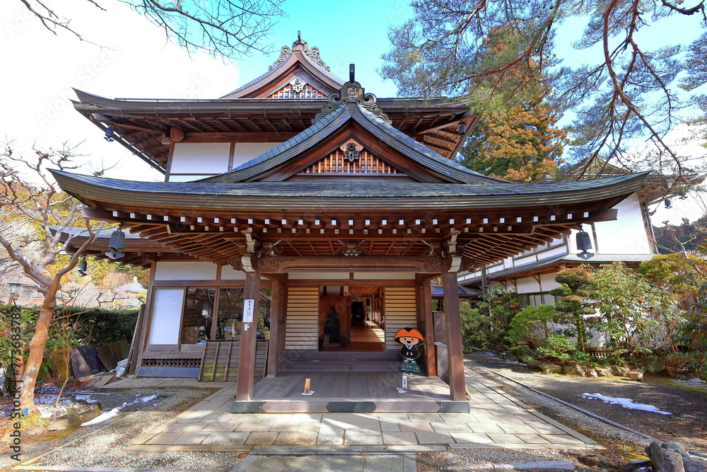 Temple in Kongobu-ji area, a historical Buddhist temple complex at Koyasan, Koya, Ito District, Wakayama, Japan Temple in Kongobu-ji area, a historical Buddhist temple complex at Koyasan, Koya, Ito District, Wakayama, Japan