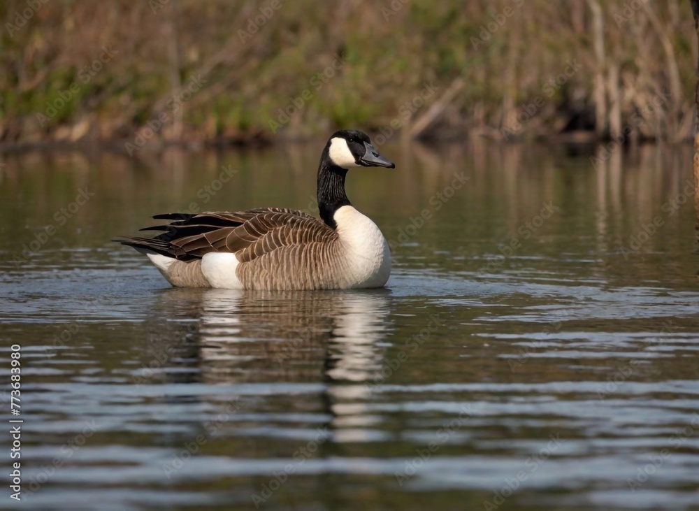 Wild duck in nature. A waterfowl.