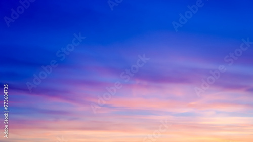 Beautiful multicolored clouds in the sky. Panoramic view of the sky. Bright colors of clouds in the sky. © GAmedia