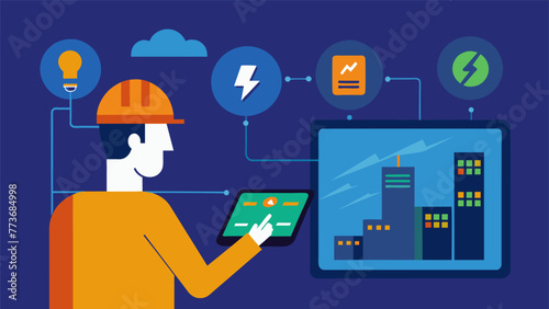 A zoomedin shot of a tablet screen showing a factory manager intently reviewing production data from a remote location. The lightningfast 5G