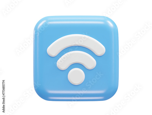 Wifi icon 3d rendering illustration