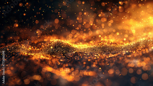 Stormy Elegance: Gold Particles and Bokeh in Heavy Rain 