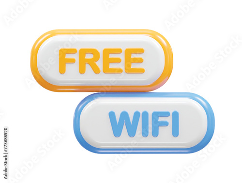 Wifi icon 3d rendering illustration