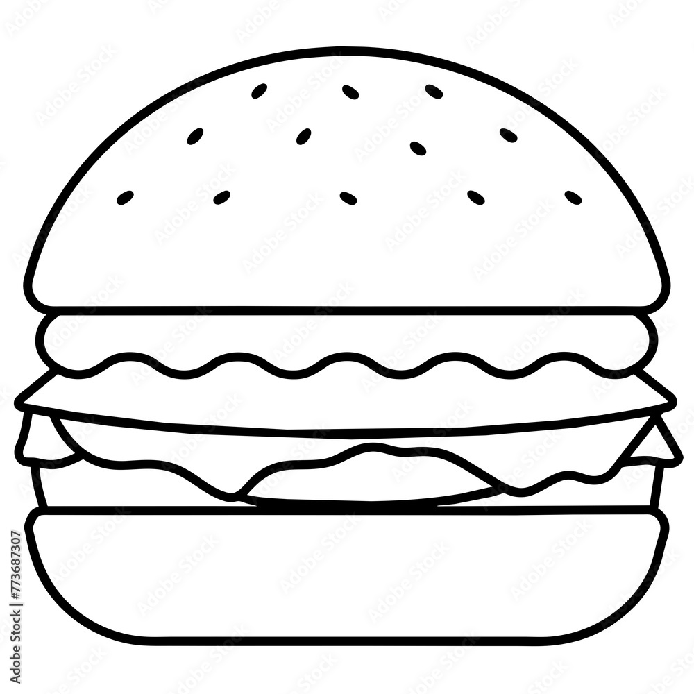 hamburger on a white hamburger on a white