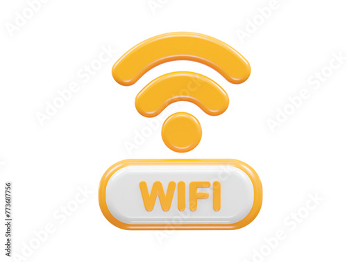 Wifi icon 3d rendering illustration