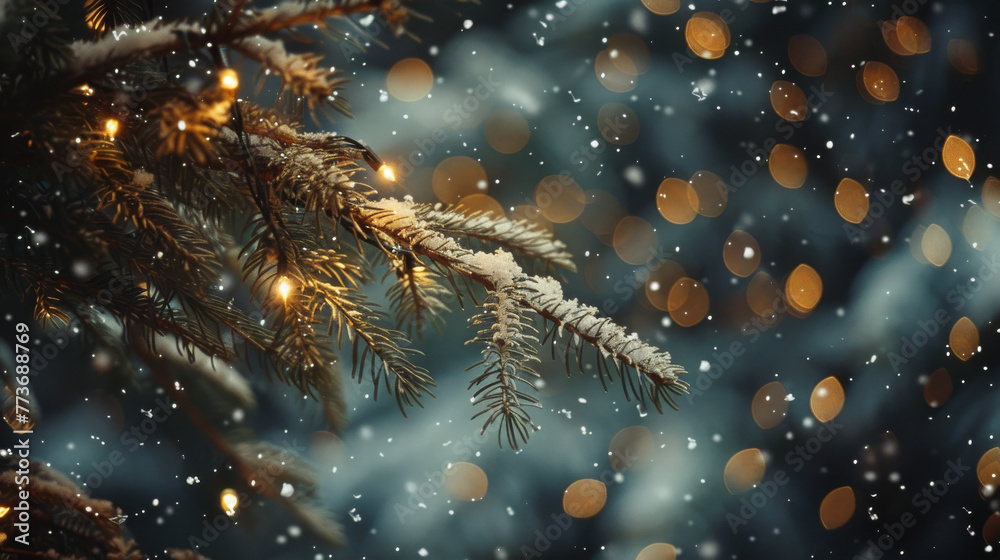 Macro Still Shot of Magical Christmas Tree Branch
Macro Still Shot of Magical Christmas Tree Branch