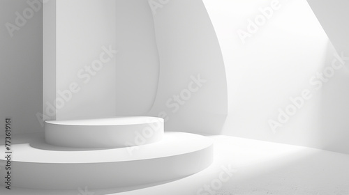 Abstract white studio background for product presentation. Generative Ai