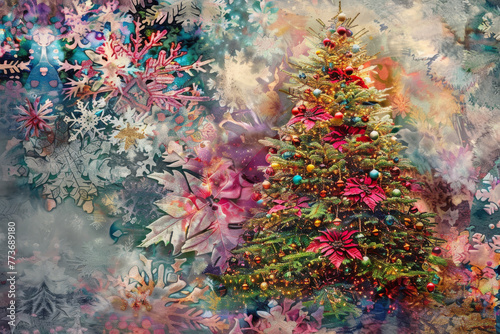 Holiday Montage Featuring Diverse Christmas Trees 