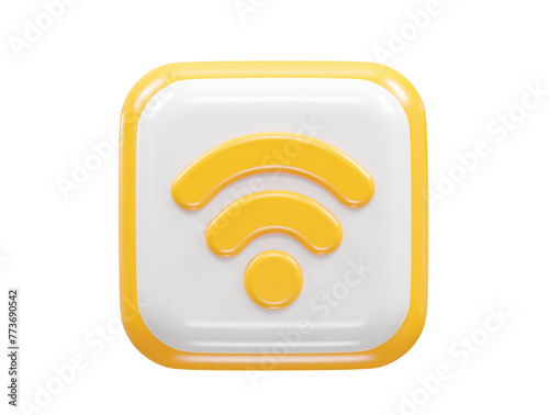 Wifi icon 3d rendering illustration