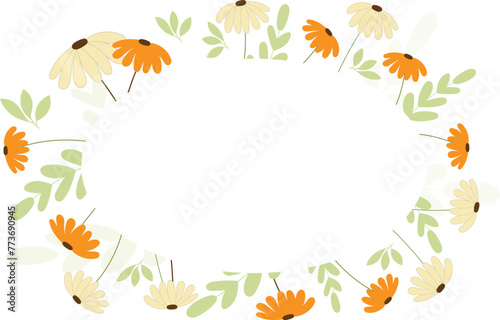 Abstract Colorful flower background Vector Design floral border frame