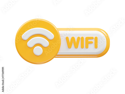 Wifi icon 3d rendering illustration