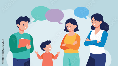 Parents modeling healthy disagreement and conflict resolution in front of their children teaching them effective communication skills and the