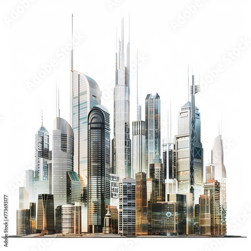 3D Render of a futuristic megacity skyline with augmented reality overlays displaying live data feeds and virtual information layers  Generative AI