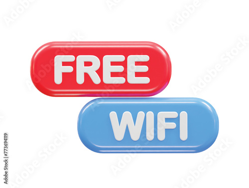 Wifi icon 3d rendering illustration