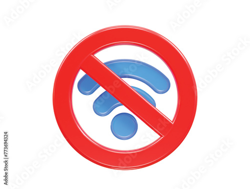 Wifi icon 3d rendering illustration