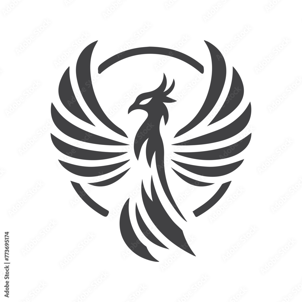 Fototapeta premium Modern Phoenix Logo Monochrome Design