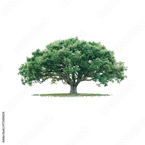 tree with green leaves on a white background