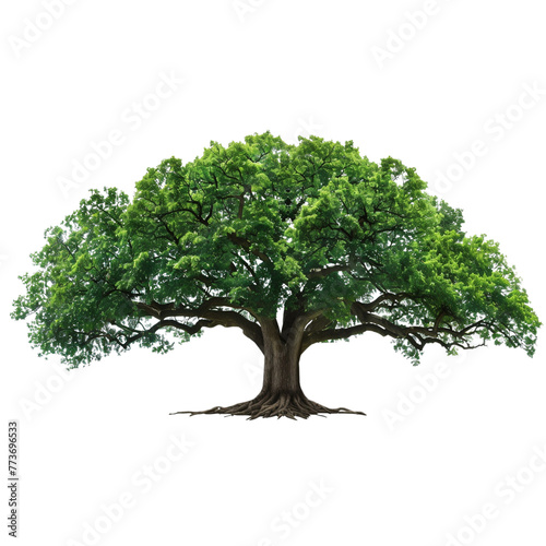 tree with green leaves on a white background